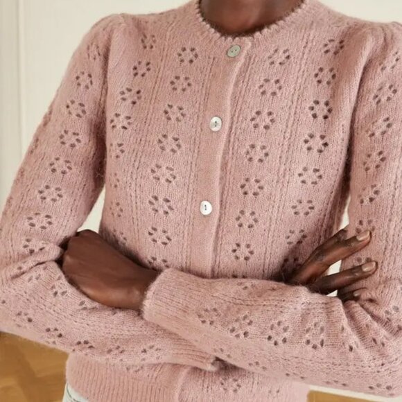 Doen Emery pointelle cardigan pink NWOT - Picture 4 of 8